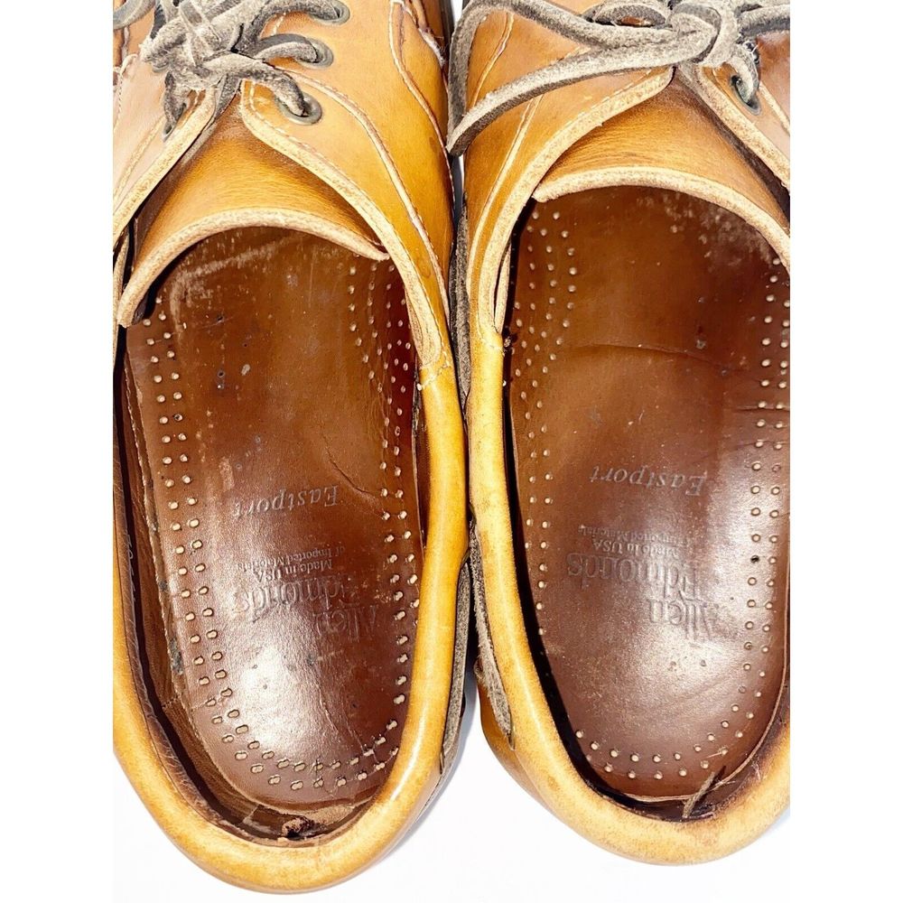 Allen Edmonds Eastport Leather Casual Boat Shoes Slip On Lace Up Tan Men’s 8.5 D - Picture 6 of 15